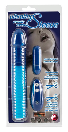 Вибронасадка, удлиняющая пенис с пультом ДУ Vibro-Penis Sleeve