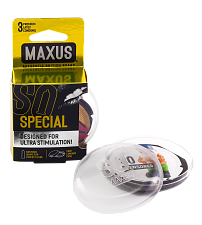 Точечно-ребристые презервативы в прозрачном кейсе Maxus Air Special №3