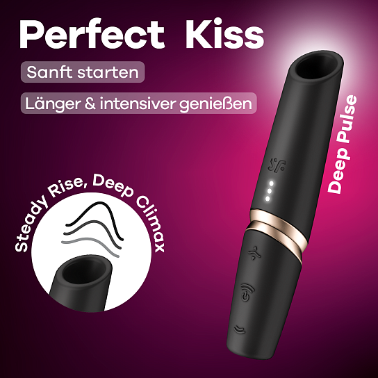 Satisfyer Perfect Kiss — клиторальный вакуумный вибратор в форме помады, 30 режимов Satisfyer Perfect Kiss — клиторальный вакуумный вибратор в форме помады, 30 режимов