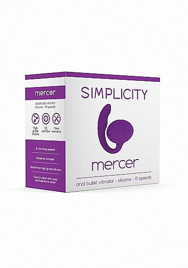 Анальный вибромассажер Mercer из силикона, фиолетовый