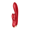 Мощный вибратор с двумя клиторальными отростками Satisfyer Double Flex, красный