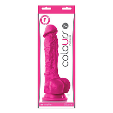 Реалистичный литой фаллоимитатор Colours Pleasures - 7" Dildo 17,8 см, розовый
