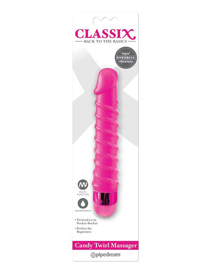Вибратор с винтовыми ребрышками Candy Twirl Massager
