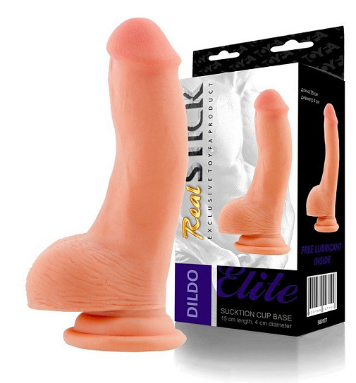 Фаллоимитатор REALSTICK ELITE на присоске телесный, 15 см
