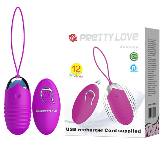 Виброяичко с ребристым рельефом Pretty Love Jessica
