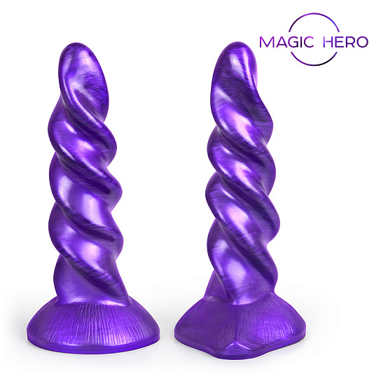 Фантазийный фаллоимитатор на присоске Magic Hero 23 см, фиолетовый