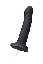 Ремневой страпон с имитацией семяизвержения Strap-on-me, 19.6 см, черный