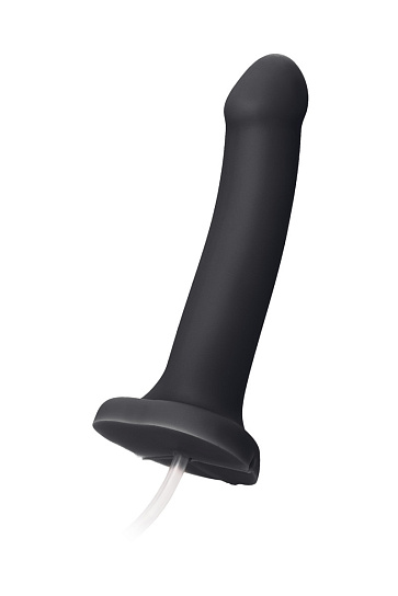 Ремневой страпон с имитацией семяизвержения Strap-on-me, 19.6 см, черный