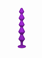 Рельефная анальная цепочка со стразом Lola Games Emotions Chummy, фиолетовая