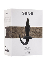 Пробка анальная Sono №11 с гибкой ручкой и ограничителем, черная