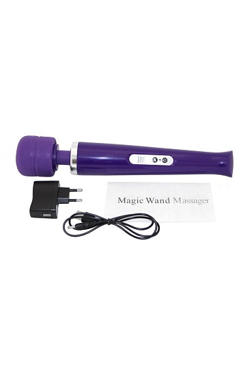 Мощный беспроводной силиконовый массажер Magic Wand фиолетовый