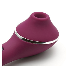 Вакуумно-волновой стимулятор с подогревом и вибрацией KisToy Polly Plus, фиолетовый