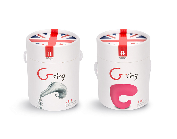 Кольцо-насадка на палец с вибрацией Gvibe Gring, розовое