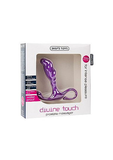 Стимулятор простаты рельефной формы с удобным кольцом DIVINETOUCH, фиолетовый