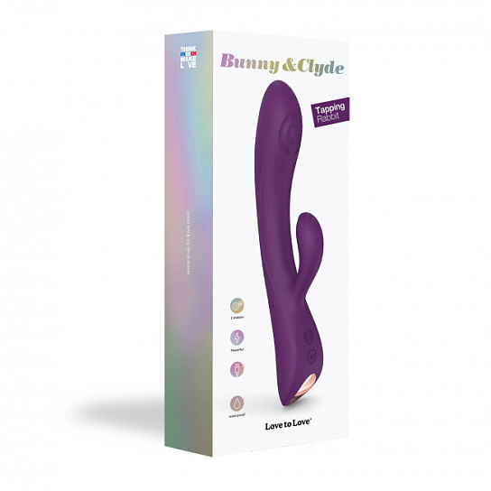 Вибратор-кролик с пульсацией Love to Love Bunny&Clyde, фиолетовый