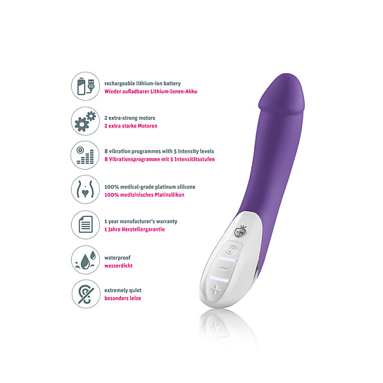 Вибратор Tickling Truman покалывает и пульсирует, фиолетовый