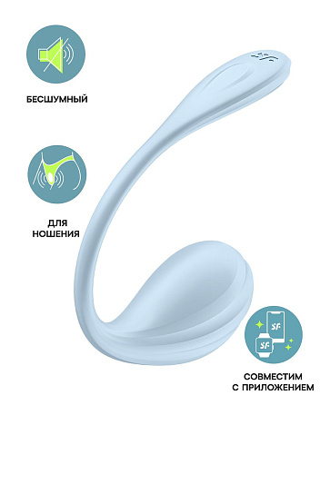 Виброяйцо Satisfyer Smooth Petal Connect App, голубое
