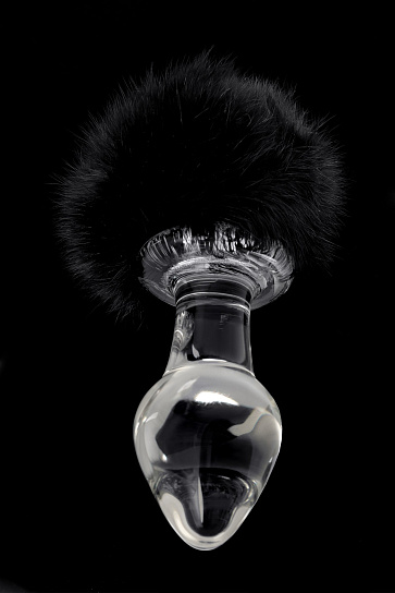 Стеклянная анальная пробка Sexus Glass 226, 13.5 см, черная