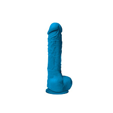Фаллоимитатор Colours Pleasures на присоске, 13 см, голубой
