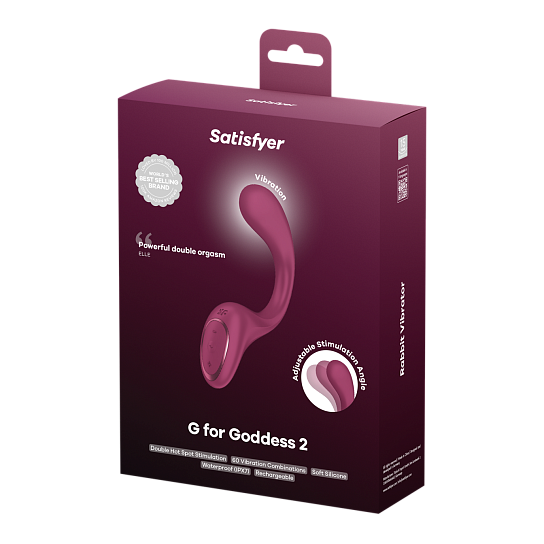 Вибратор Satisfyer G for Goddess 2 — двойная стимуляция клитора и G-точки, бордовый