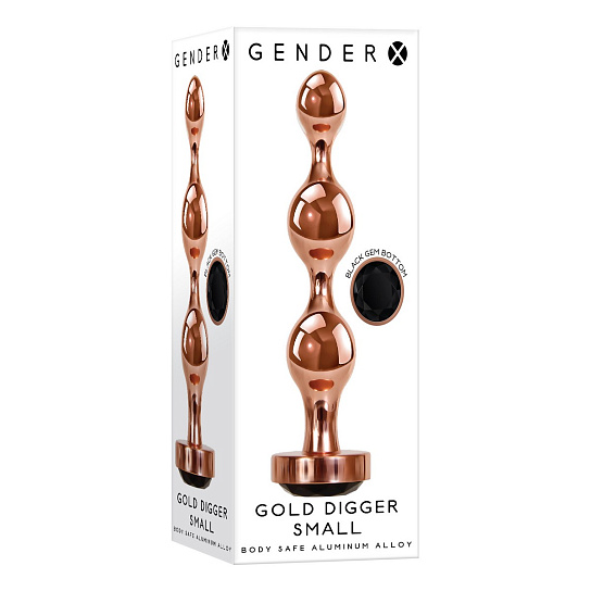 Золотой анальный стимулятор-елочка малый Gender X Gold Digger, малый