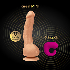 Уменьшенный реалистичный вибратор Gvibe Greal Mini, 18 см, телесный