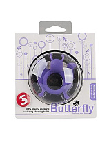 Виброкольцо на пенис в виде бабочки Butterfly, фиолетовое