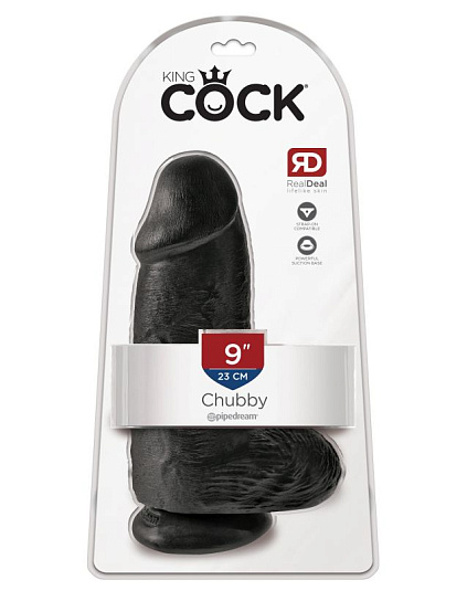 Фаллоимитатор реалистик утолщенный King Cock Chubby, 17 см, черный