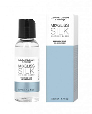 Лубрикант & массажное масло с ароматом шелковых цветов MixGliss Fleur De Soie Silk, 50 мл