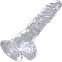 Прозрачный фаллоимитатор реалистик с мошонкой и присоской King Cock Clear 8,3 см
