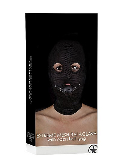 Маска с отверстиями для глаз и рта со съемным кляпом