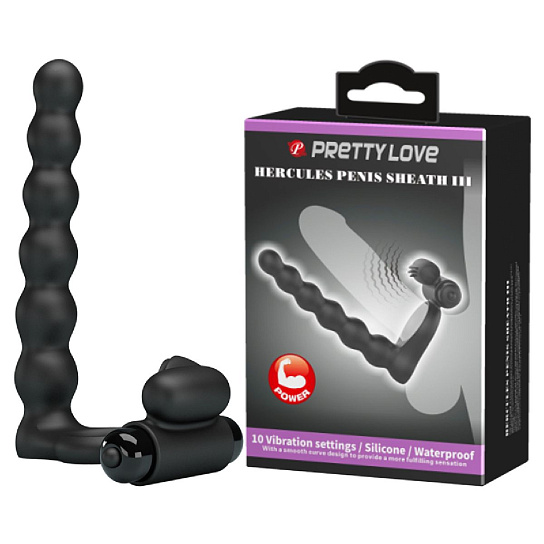 Эрекционное кольцо Hercules Penis Sheath III с анальной стимуляцией