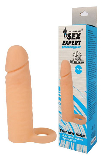 Утолщающая реалистичная насадка для члена Sex Expert