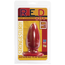 Большая анальная пробка из красного пластизоля Red Boy Large