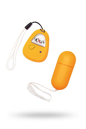 Яркое виброяйцо с пультом ДУ, оранжевое