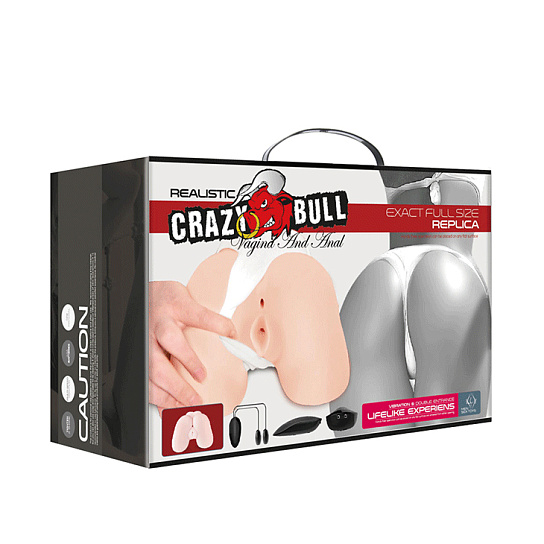 Мастурбатор вагина и анус с вибрацией Crazy Bull