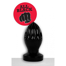Анальная игрушка All Black AB 33 для стимуляции, черная, 12 см