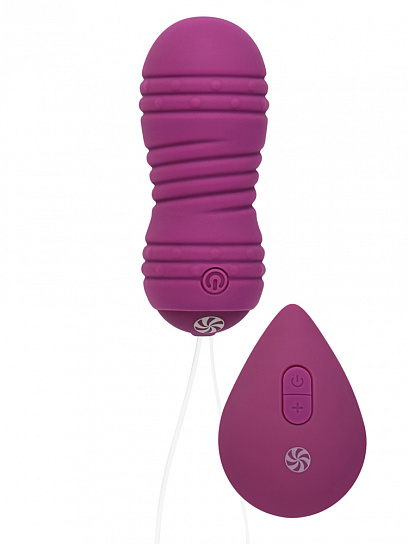 Виброяйцо с рельефом на пульте управления Take It Easy Ray, фиолетовое