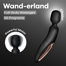 Массажер-вибратор Satisfyer Wand-erland — мощный, для всего тела, черный
