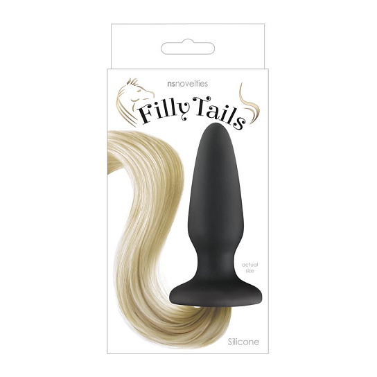 Анальная пробка с хвостом Filly Tails, блонд