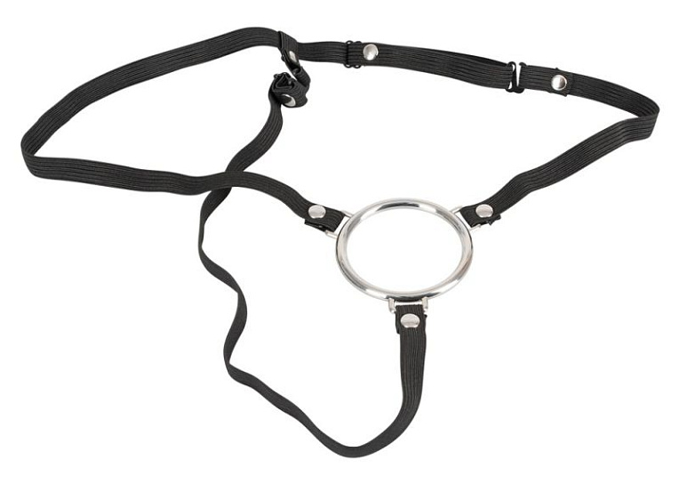 Вибрострапон на ремнях полый Vibrating Strap-On, 16 см