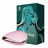Вакуумно-волновой стимулятор в тревел версии KisToy K-King, розовый