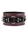 Широкий ошейник BDSM Арсенал, кожа, бордо