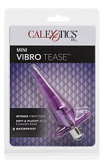 Анальная мини-пробка Vibro Tease с вибрацией и ограничителем, розовая