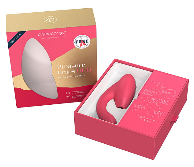 Клиторальный стимулятор Womanizer Duo с технологией Smart Silence, розовый