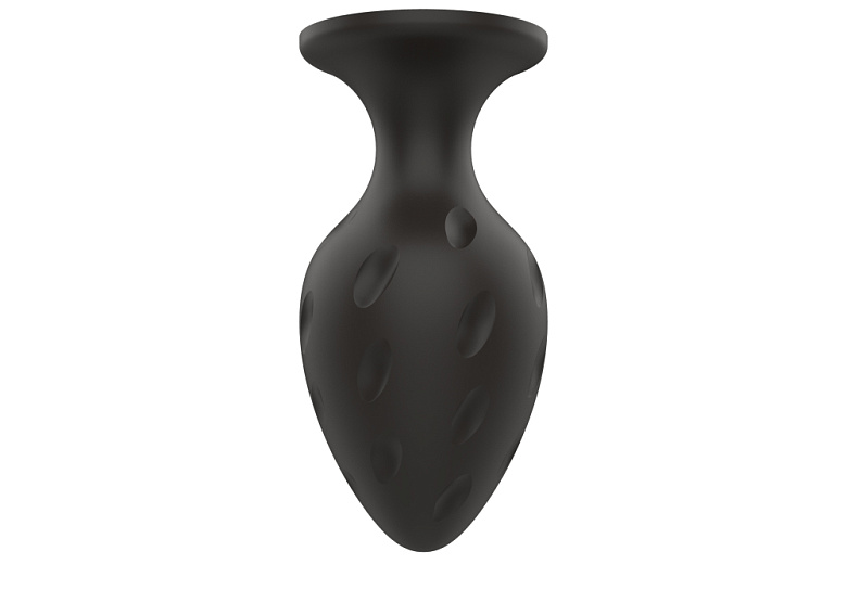 Анальная пробка с выемками Свободный ассортимент, черная, M