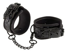 Эксклюзивные черные наручники с ремнями Fetish Fantasy