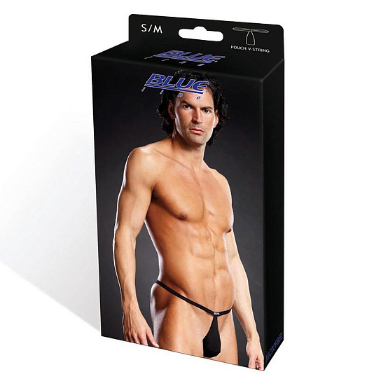 Открытые мужские стринги BlueLine черные, L/XL