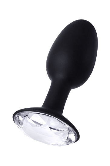 Анальная пробка с кристаллом Seven Creations, черная