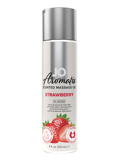 Массажное масло System JO Aromatix Strawberry, 120 мл